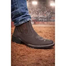 Bota Texana Masculina Estilo Coutry Bico Quadrado Bordado Bota Calce Facil
