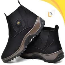 Bota Masculina Botina Texana Bota Calce Facil Solado Borracha