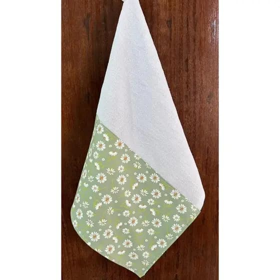 Pano de Prato Bordado com Estampa Floral ✨
