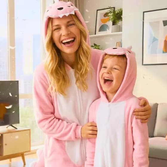 Macacão Pijama Infantil Adulto Unicórnio Dinossauro Rosa Kigurumi vários personagens