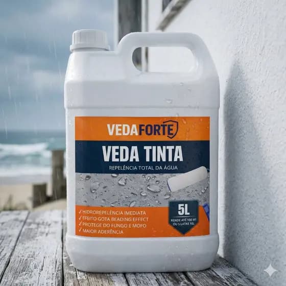 Veda Tinta Impermeabilizante para Paredes Hidrorrepelente 5L Veda Forte ação contra Fungos e Mofo