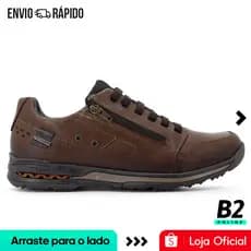 Sapatênis Pegada Gold Casual Com Zíper Masculino Marrom Original Com Nota Fiscal e Garantia