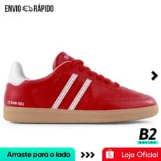 Tênis Ramarim SNK Casual Feminino Vermelho Original Com Nota Fiscal e Garantia