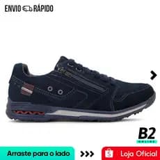 Sapatênis Pegada Gold Casual Com Zíper Masculino Azul Marinho Original Com Nota Fiscal e Garantia