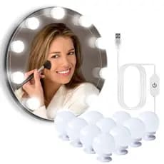 Luz Arandela para Espelho 10 Lâmpadas Para Camarim Led Studio Led Auto Colante