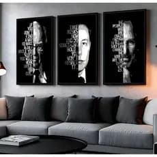 Quadro Decorativo Mentes Bilionarias Elon Musk Bill Gates Steve Jobs