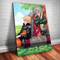 Quadro Decorativo Naruto E Jiraya Aluno E Mestre Pai e Filho Anime Naruto