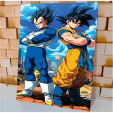 Quadro Decorativo Goku Gohan Vegeta Bardock Dragon Ball Z Anime Para Quarto Sala Cozinha Escritório