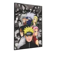 Quadro Decorativo Naruto e sua turma Kakashi Jiraya Sakura Sasuke Anime Promoção