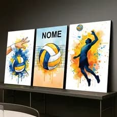 Quadro Decorativo Personalizável Vôlei Feminino Masculino Esporte Casa Escritório