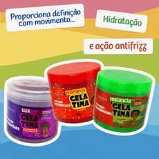 Gelatina Ativadora Kids 500g Poderosos Cachinhos Melancia Morang Uva Hidratação Hidralise