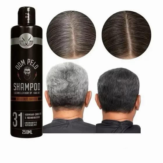 Shampoo Escurecedor Dom Pelo 250ml Reduz Fios Brancos -Dom Pelo Original - Envio Imediato
