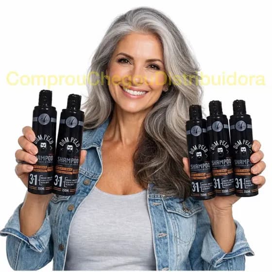 Kit 4 Shampoos Escurecedores Dom Pelo 250ml S/ Amônia - Reduz Fios Brancos Grisalhos Tonalizante