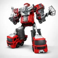 Robô Caminhão Brinquedo 5 Em 1 Monta Desmonta, Robô Construção, Robô Bombeiro