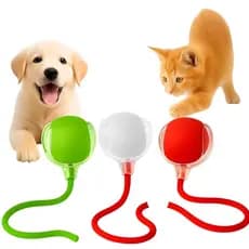 Bola Giratória Inteligente Com Cauda Pet Gato Silicone Usb Aleatório