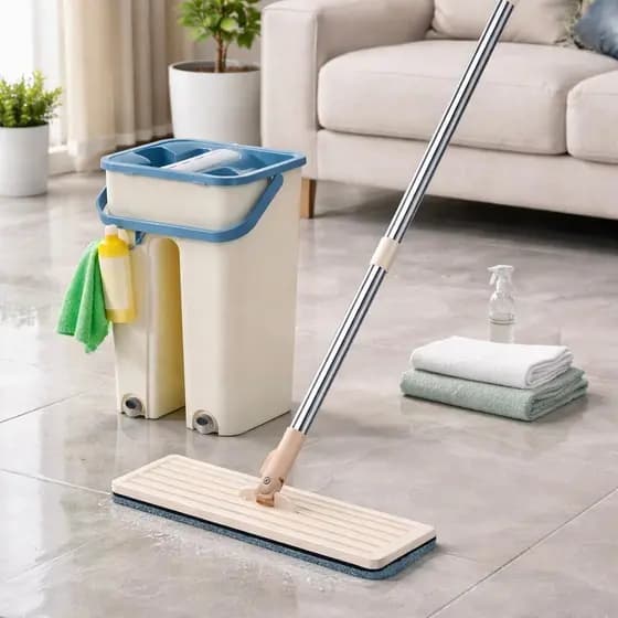 Esfregão Mop Giratório com Balde de Centrifuga com 2 Refis Removível