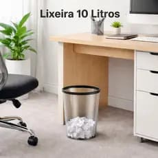 Lixeira Redonda com Anel de Pressão 10 Litros Resistente Organizador Ambiente