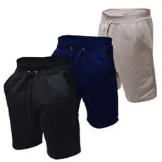 Kit 3 Bermuda de Moletom Short De Moletom Premium Casual Para Academia Esporte Promoção