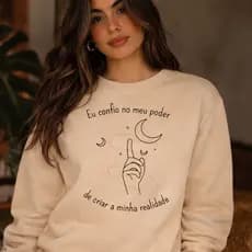 Moletom Feminino Gola Careca Estampado Lei da Atração | Blusa de Frio Feminina Confortável e Estilosa