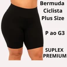 Shorts Bermuda Plus Size Ciclista Cós Duplo Academia P ao G3