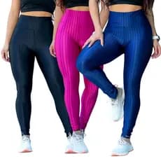 Calça Legging Suplex Cirrê 3D Academia Leg Cintura Alta