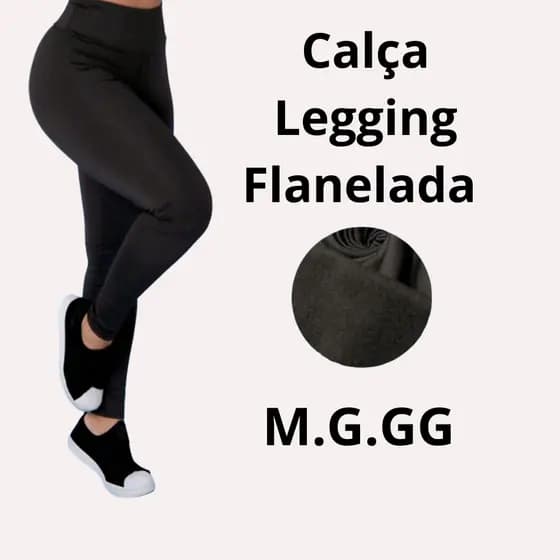 Calça Feminina Legging Flanelada Peluciada Modela Bumbum Zero Transparência