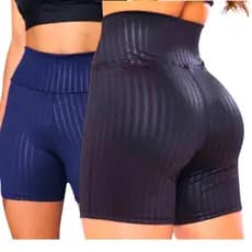 Kit 2 Shorts Meia Coxa Suplex Cirrê 3D Academia