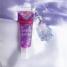Lip Gloss Glitter Amor Anjo Brilho Labial Hidratante Labial Pingente Mini Gloss Cor Lilás