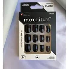 Unhas Postiças Autocolantes Tamanho Medio com 24 Unhas - Macrilan Cor Preto Unhas perfeitas