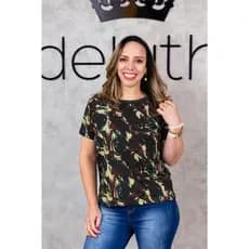Camiseta  Militar Feminina  Blusa  Camuflada do Exercito