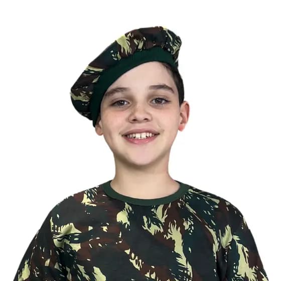 Boina com Estamapa Camuflada do Exército Adulto e Infantil