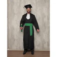 Beca de Formatura Com Capelo e Canudo Kit Completo