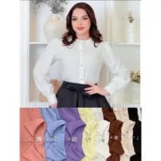 BLUSA MANGA LONGA COLARINHO COM  BOTOES  MODA EVANGÉLICA  184