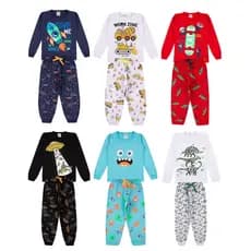 Kit Sortido 3 Pijama Comprido Infantil Menino - 3 Camisas + 3 Calças - Kit 3 Pijamas Roupa Infantil Menino Inverno Bebe