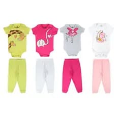 Kit 6 Peças de Roupas para Bebê 3 Body - Promoção - Kit com 3 Body de Roupa Infantil Bebe Barato