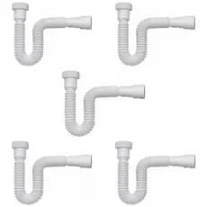 Kit 5 Sifão Branco Cano Para Pias Lavatórios Tanques 70cm