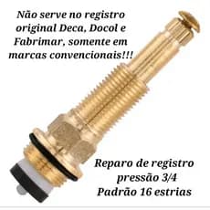 Reparo Para Registro de Pressão 1416 Pistão Amarelo 16 Estrias