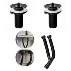 Sifão Duplo Preto Sanfonado + Válvula Tanque/Lavátorio ABS Preto Kit Sifão Duplo Preto + 2 Válvulas