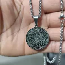 Presente Colar Pantáculo Selo Sete Arcanjos Salomão Gabriel Rafael Michael Tetragrammaton
