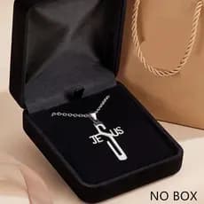 Colar Masculino com Pingente Correntinha Cordão Corrente Cristão Jesus Aço Inox Não Enferruja cor Prata Qualidade