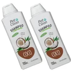 Kit 2 Shampoo Banho Pet Clean PetClean Coco Cães Cachorro Gato Envio Imediato