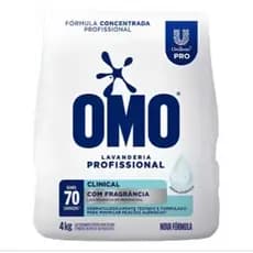 Lava Roupas em pó OMO Com FRAGANCIA 4kg Lavanderia Profissional Clínical