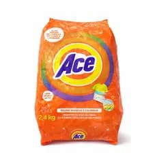 Sabão Ace 2,4kg Lava Roupas Limpeza Profunda e Perfume Duradouro