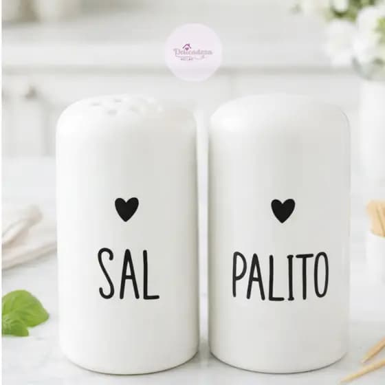 Kit de Paliteiro e Saleiro de Mesa - ESCRITA