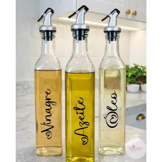 Galheteiro Porta Azeite - Óleo e Vinagre - de 500ml - Vidro e Tampa dosador -  UNITÁRIO
