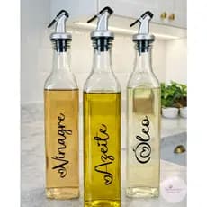 Galheteiro Porta Azeite - Óleo e Vinagre - de 500ml - Vidro e Tampa dosador -  UNITÁRIO