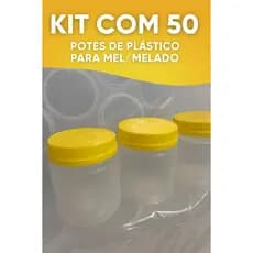 50unidade Potes Plásticos 1kg com Tampa e Lacre – Pote para Mel, Melado, Doces e Alimentos