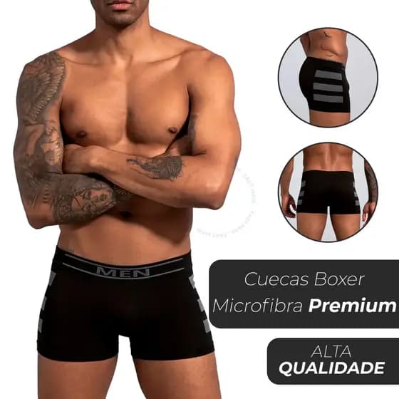 Kit 10 Cuecas Boxer Microfibra Adulto Premium