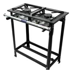 Fogão Industrial 2 Bocas 30x30cm Alta Pressão P5 JCN Grelha Aço Carbono