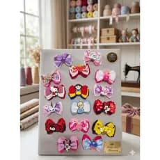 kit 2 laços de cabelo infantil Com Apliques Personagens com Fita de Alta Qualidade